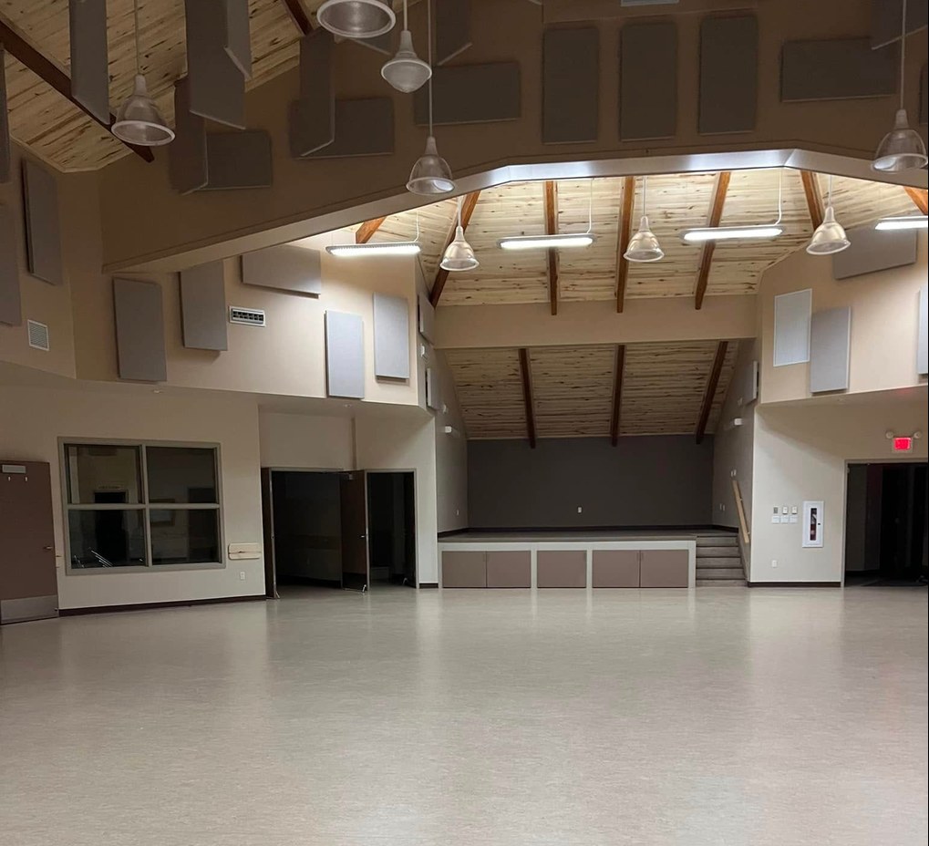 Main floor set for a reception
